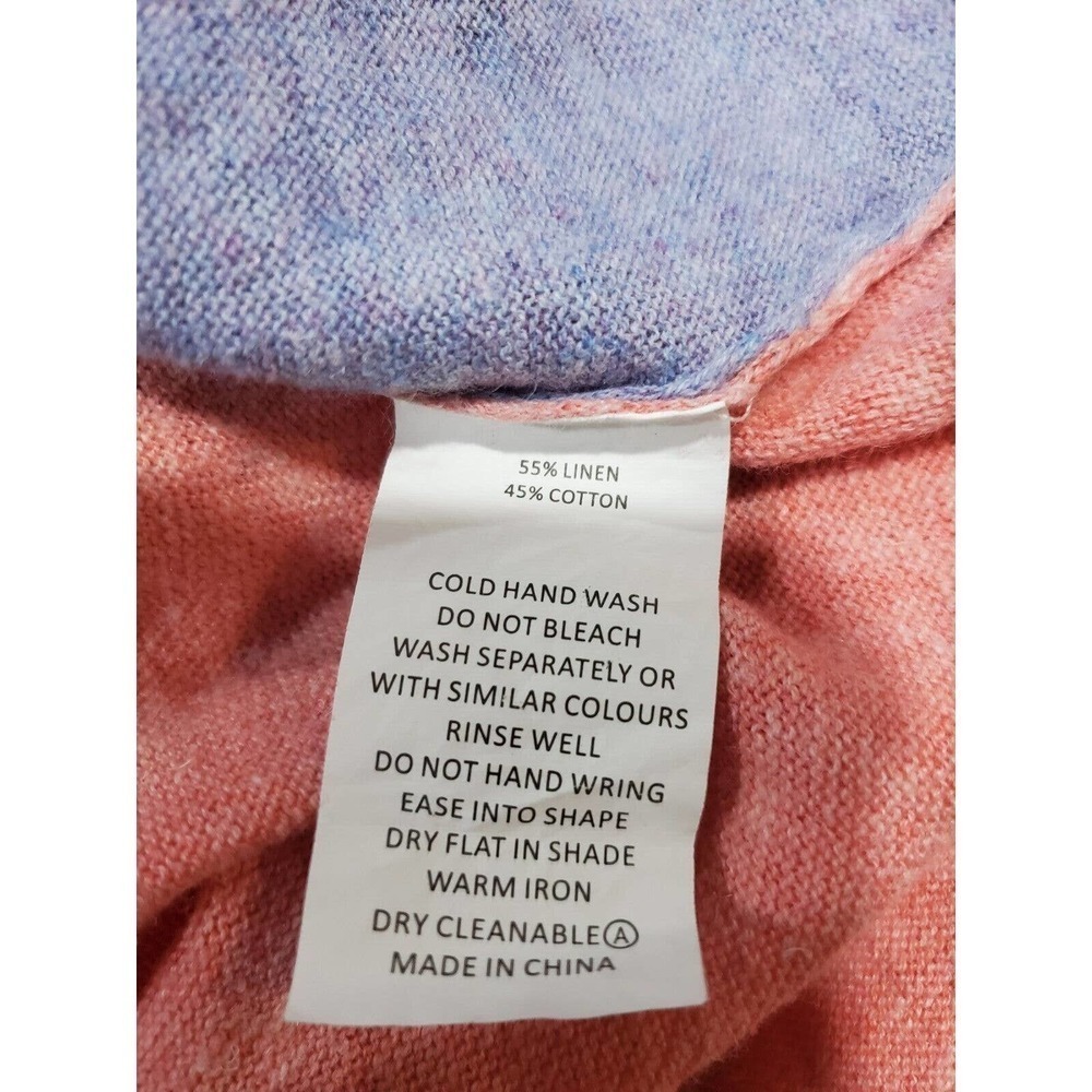 Zaket & Plover Womens Sz M Linen/Cotton Purple & Pink Top Sweater - Picture 9 of 9